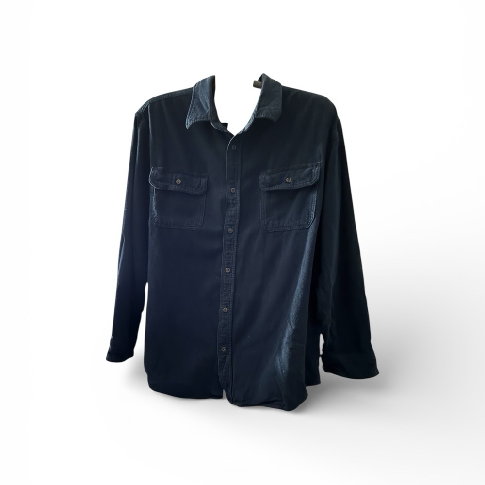 St. John's Bay Men's Black Button-Up Shirt Jacket - Picture 1 of 4